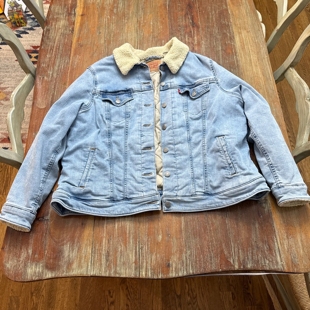 Levi's Light Blue Jean Jacket with Cream Collar